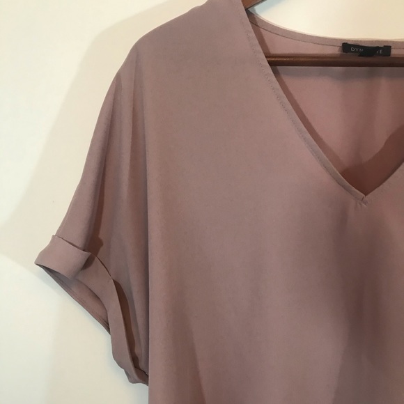 Dynamite Light Purple V-Neck Short Sleeve Top - Picture 5 of 8